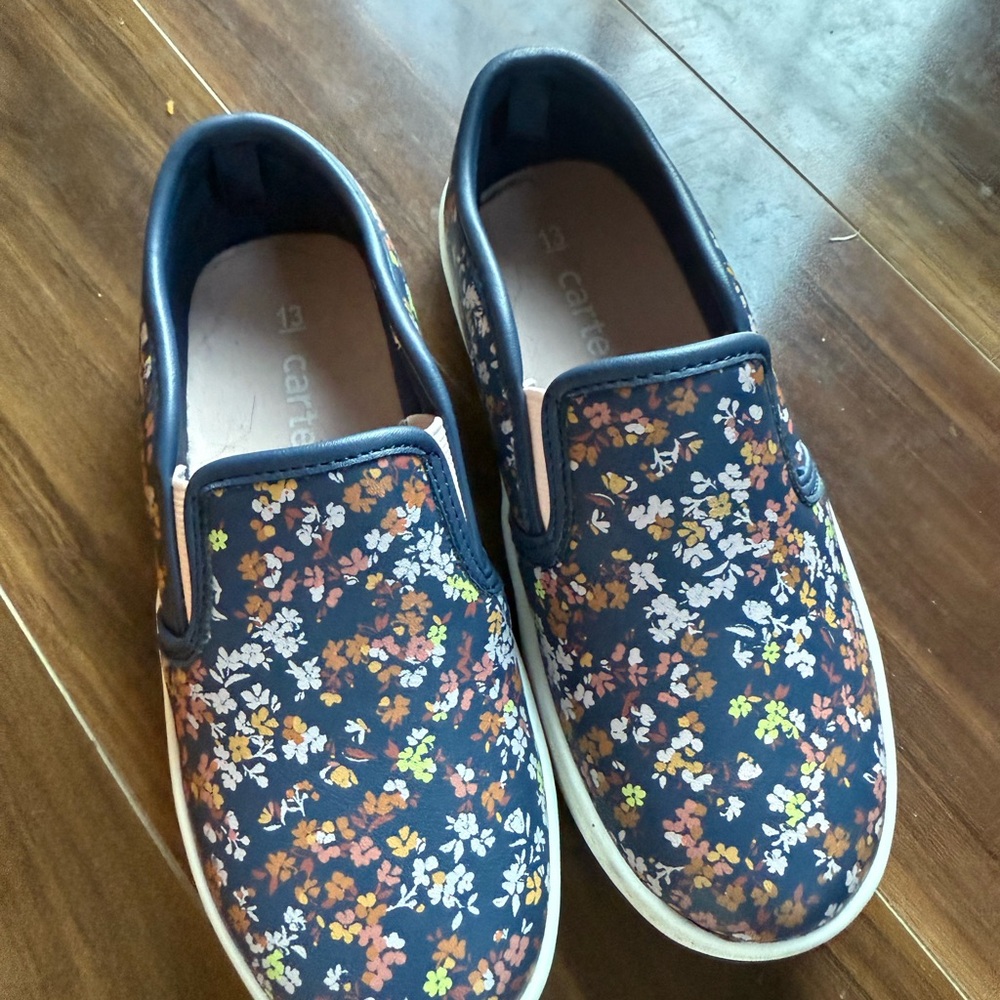 Carter's Floral Slip-On Kids Shoes - Navy